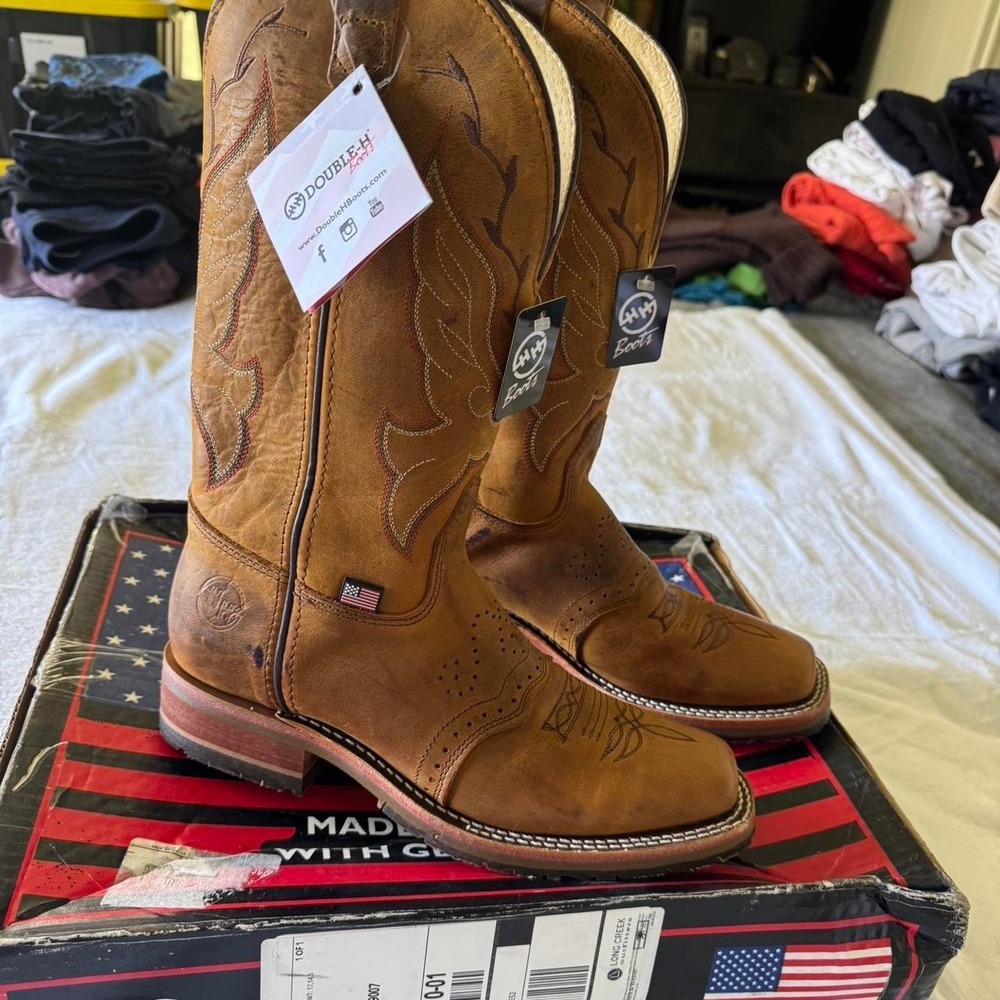 NWT Double H square toe cowgirl boots western boot barn country